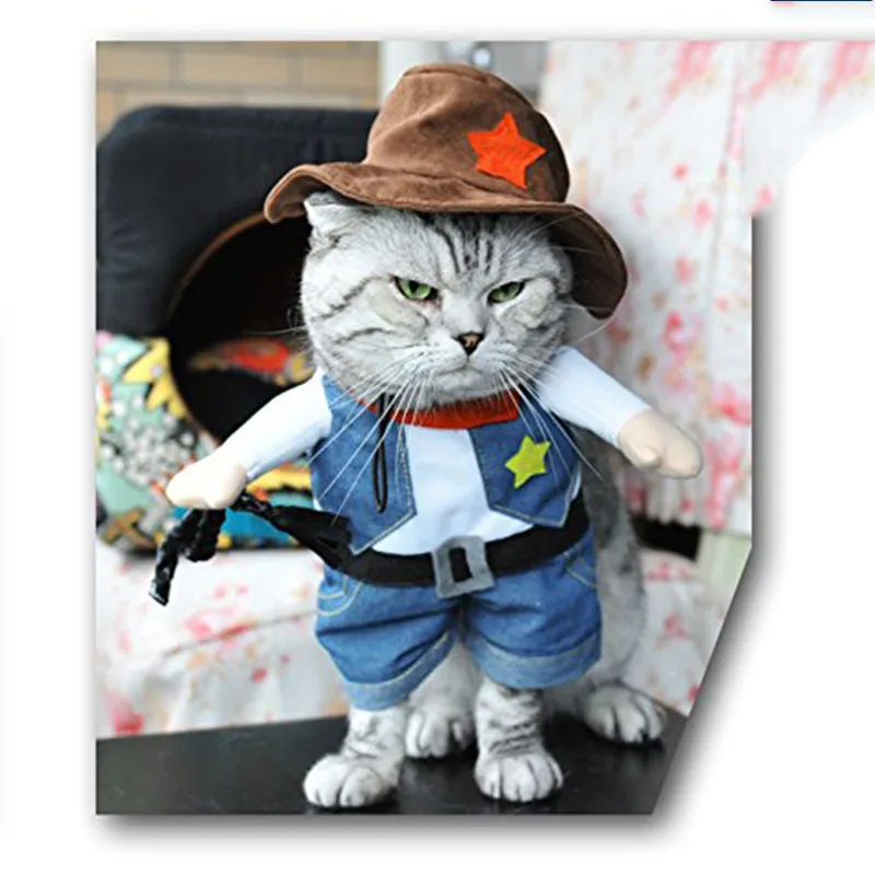 pet outfit pet dog cat cowboy costume stylish pet halloween clothing