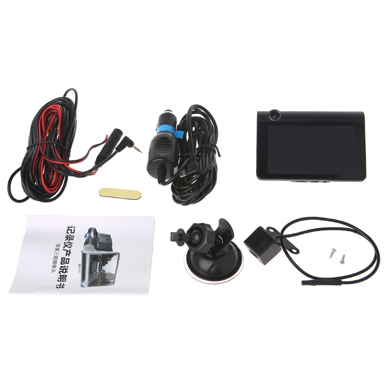 Dash Cam Camera 4 inch 1080P Three Lens Car DVR Camera Vehicle Camcorder 3 Lens