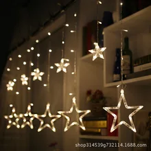 2,5 м 138 светодиодные гирлянды со звездами рождественские китайские фонарики гирлянда светодиодная занавеска для свадьбы домашнее украшение для вечеринки в день рождения