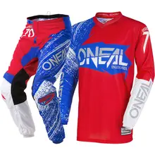 NOVA Oneal 2018 Elemento de Burnout Azul Branco Vermelho Jersey Calças De Corrida De Motocross MX ATV Conjunto de Engrenagens