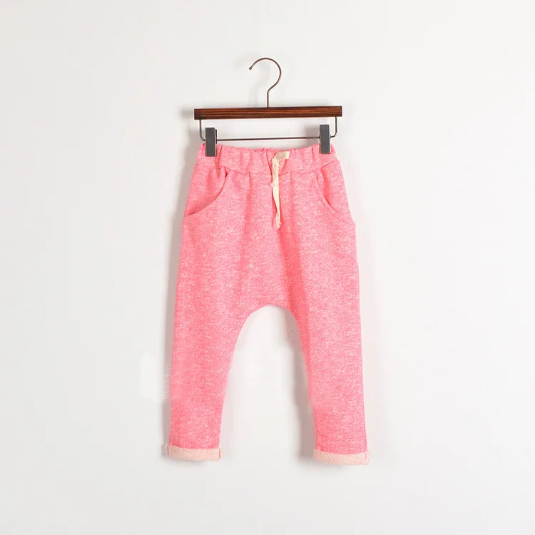 Лидер продаж весенние детские шаровары высокого качества Модные штаны для девочек мальчиков из хлопка штанишки для малышей Детские штаны от 2 до 7 лет - Цвет: pink