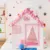 Pink Girls Princess Tent Cotton Solid Wood Play Game House Lace Princess Castle Tent House for Kids Princess Party Decorations