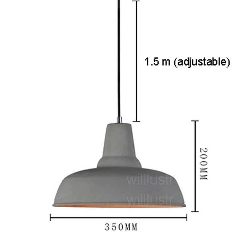 Willlustr цементная Подвесная лампа Skygarden бетонный подвесной светильник для отеля ресторана подвесной светильник ing столовая прикроватная