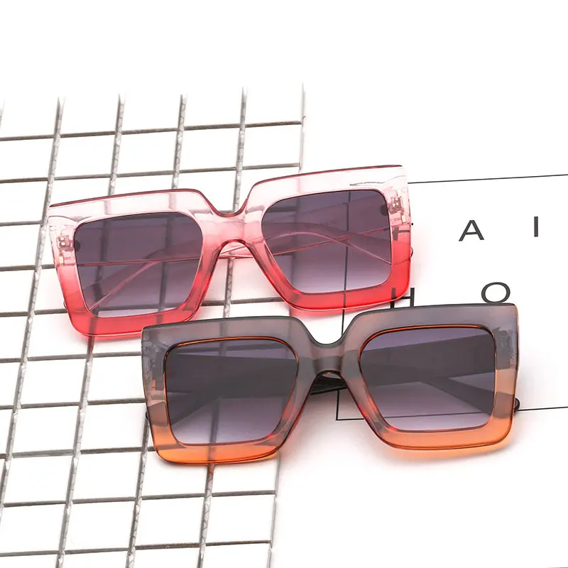 Luxury Oversize Square Sunglasses Women Brand Designer Black Glasses