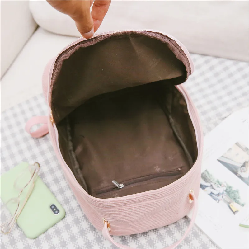 Menghuo 2 unids/set estilo Preppy de pana Mochila para mujer Mochila para las adolescentes nuevo estudiante libro bolsa de Mochila