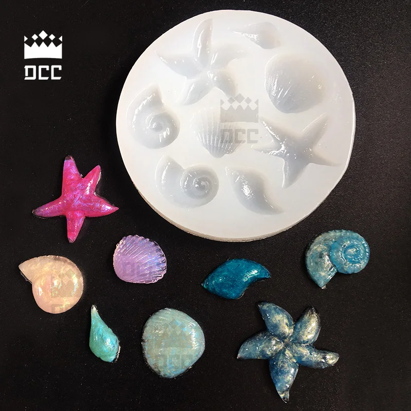 

1 pc Starfish Shell shape Silicone Mold for UV resin Epoxy Resin for handmade Jewelry