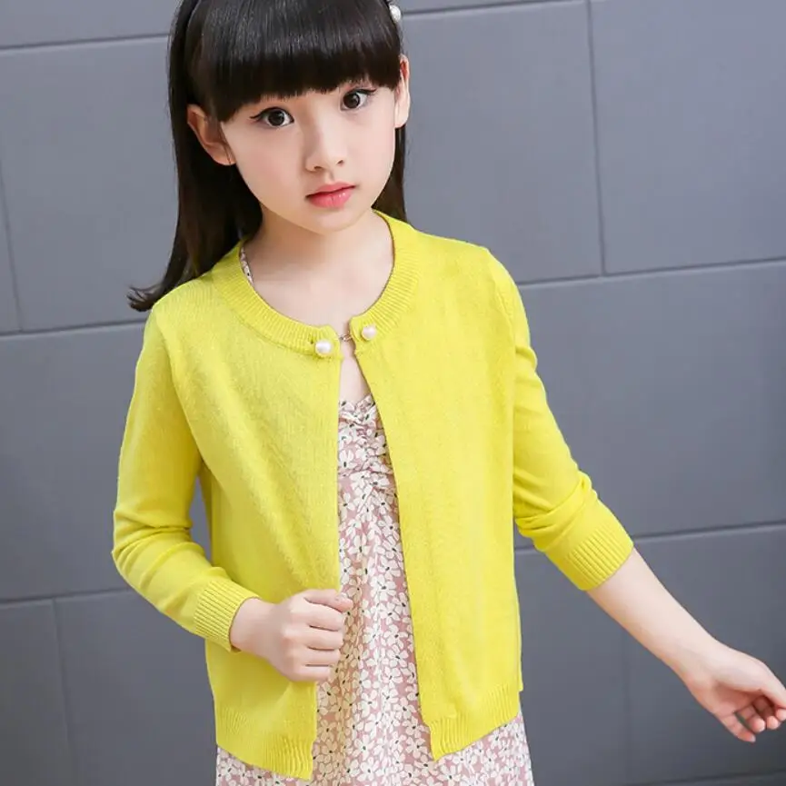 

2-13 Yrs 2017 Pure Color Big Girls Sweater Kids Cardigan Girls Spring Autumn Clothes Baby Cardigan Girl Coats And Jackets JW2303