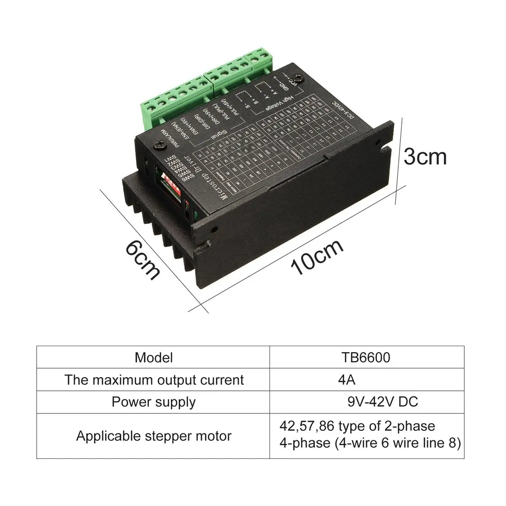 5 шт. TB6600 4.0A Драйвер шагового двигателя 42/57/86 32 сегментов обновленная версия 42VDC