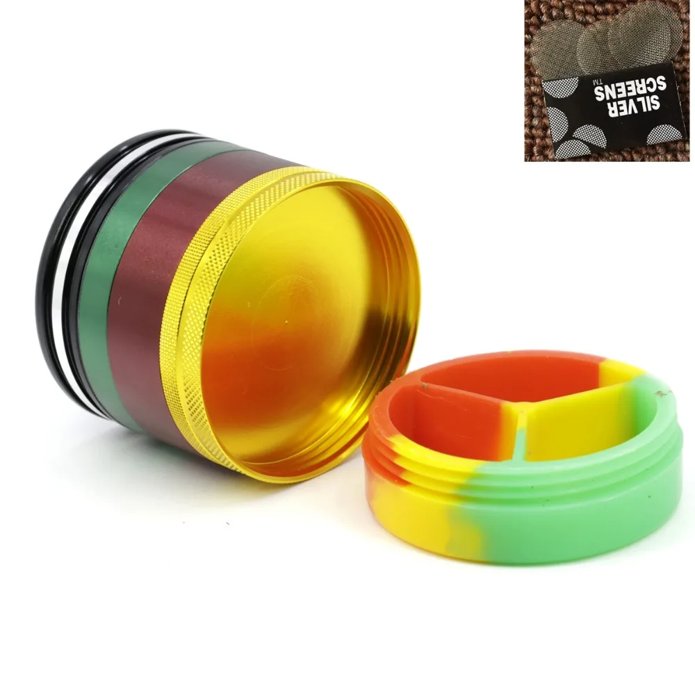 Hot 1Pcs 62x63 mm 5-layer color silicone cover smoking herbal grinder high quality grinding tobacco pipe fittings | Дом и сад