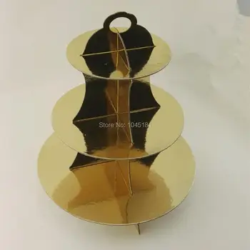 

ipalmay 25pcs Birthday Party Cardboard Cupcake Stand Hold Gold and Silver Christmas Kids Party Decor Dessert Stand