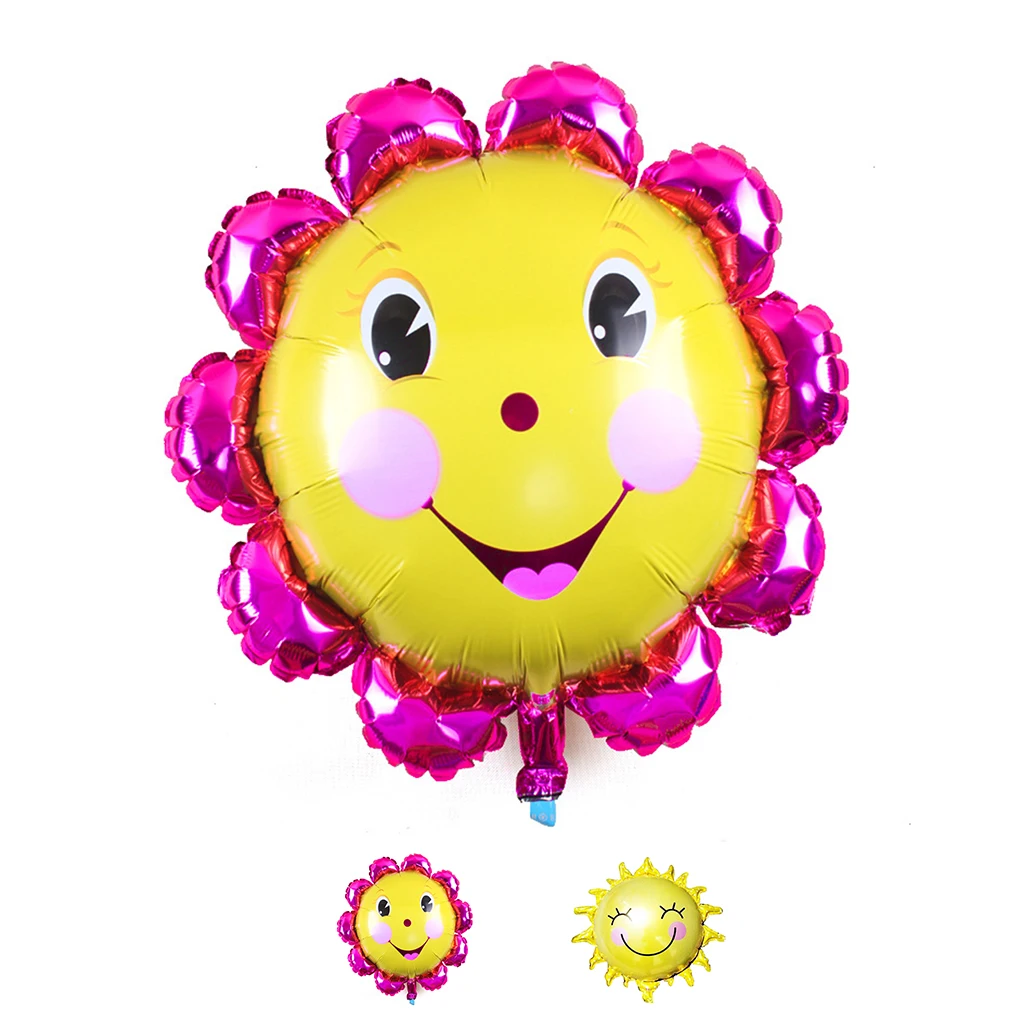 Gaya Baru Bunga Matahari Senyum Kartun Aluminium Film Balon Ulang