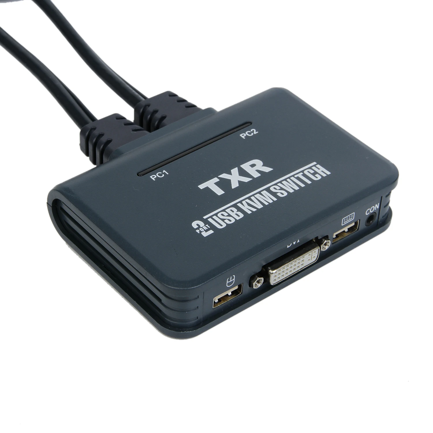  2 Port Usb 2.0 2 In 1 Out Dvi Kvm Switcher Switch Box With Audio Video Cable For Monitor Keyboard M