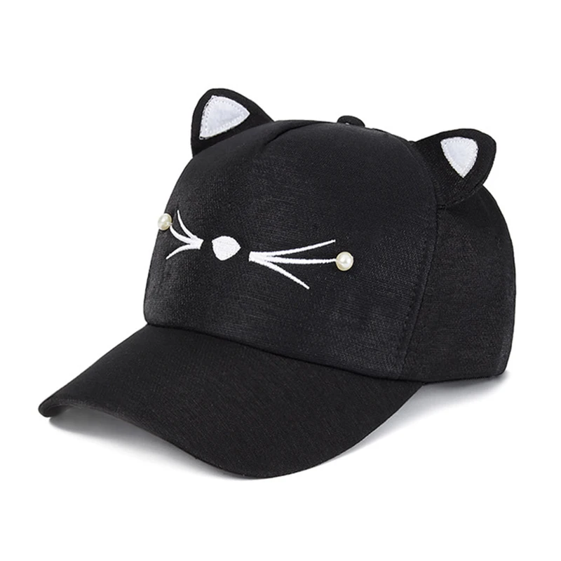 Buy New Fashion Baseball Cap Hat Embroidery Snapback Hat Cat Ears Baseball Cap