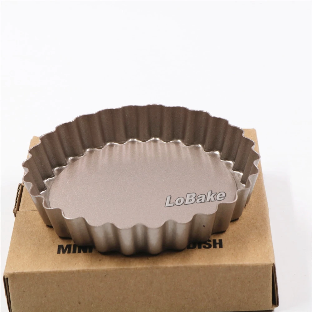 Newest 4 inches non-stick fluted wall mini round pie dish pan cake pizza mold bread mould baking pans for DIY bakery tools