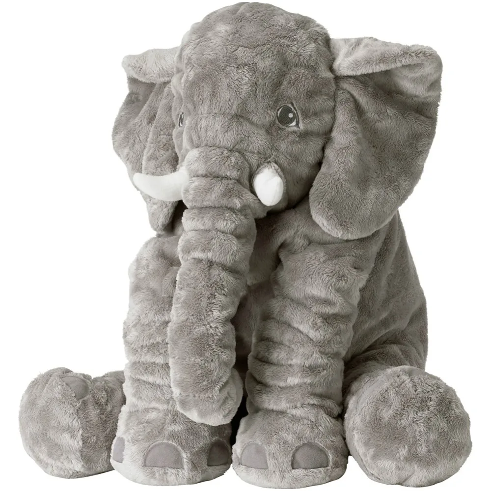 Elefante de peluche grande de 60cm para niños, cojín para dormir