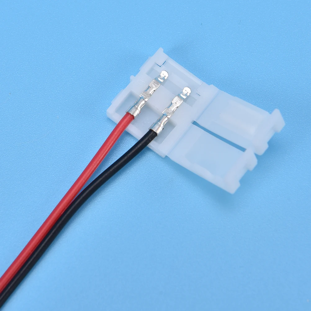 2pcs/lot 15cm 8mm10mm 2pin Connector Cable For Single Color 3528 5050 RGB LED S p Connector