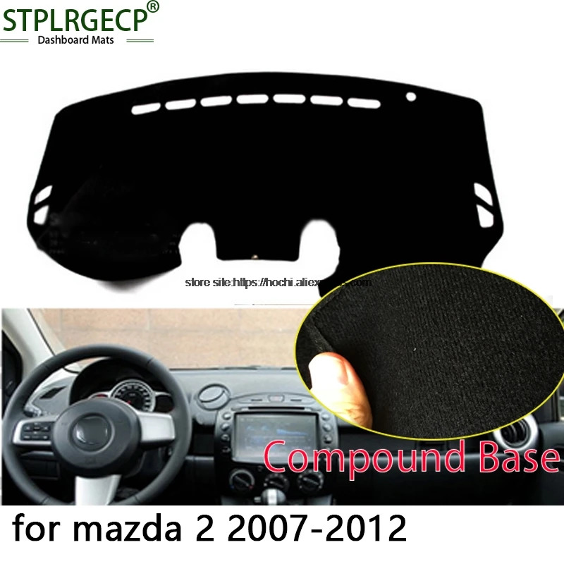STPLRGECP double layer Black Dash Mat for mazda 2 2007 2012 Dashmat