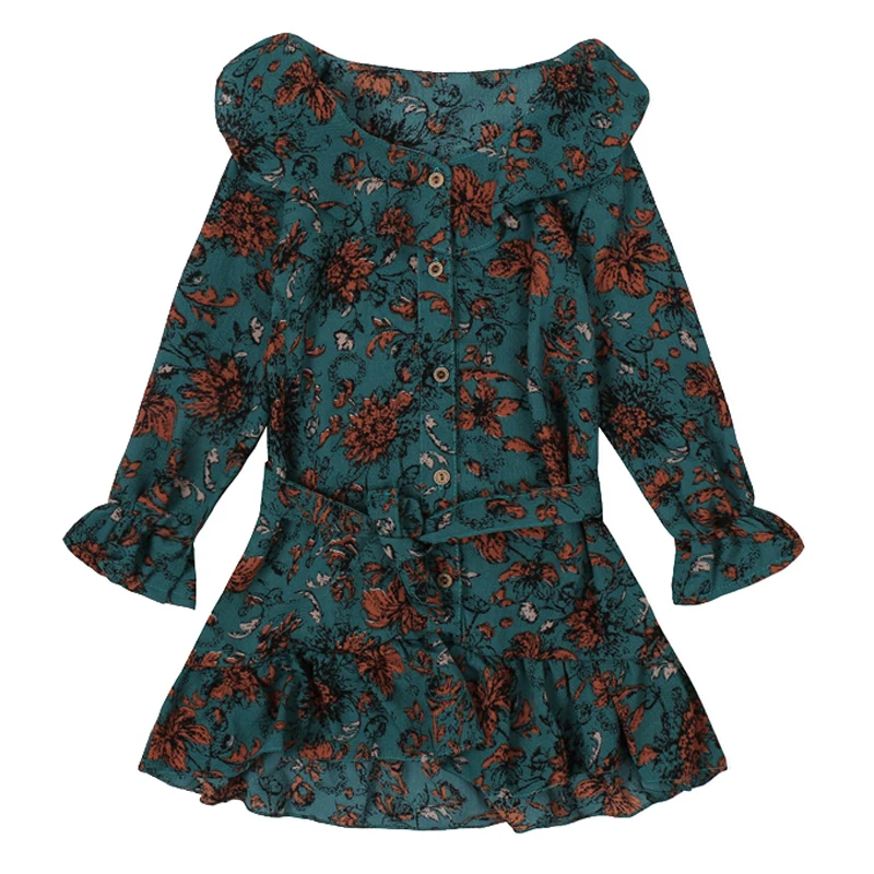 

Kids Lace Dresses for Girls Clothes 2018 Hot Sping & Autumn Cute Print Dresses for Children Flare Sleeve Vestidos 4 6 8 10 Years