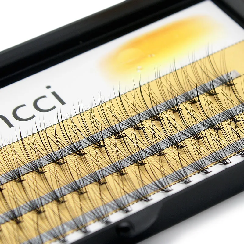 Kimcci 60knots/Case Natural False Eyelash Extension Makeup 10D Mink Individual Faux Eye Lashes Professional Fake Grafting Cilias