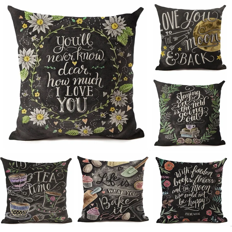 

45cm*45cm The spring in the cafe linen cotton pillow case sofa cushion cover animal Letter square decorative pillow cover