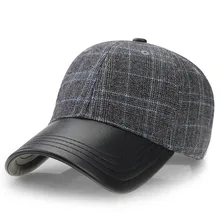 [AETRENDS] винтажная Клетчатая Мужская шапка, зимняя бейсболка, бейсболка, спортивные шапки для гольфа с козырьком из искусственной кожи, мужская шапка Z-3888