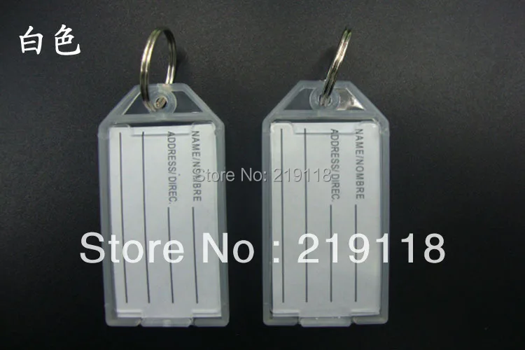 

100Pcs Blank Plastic Rectangle Keychains luggage tag Insert Photo Keyrings
