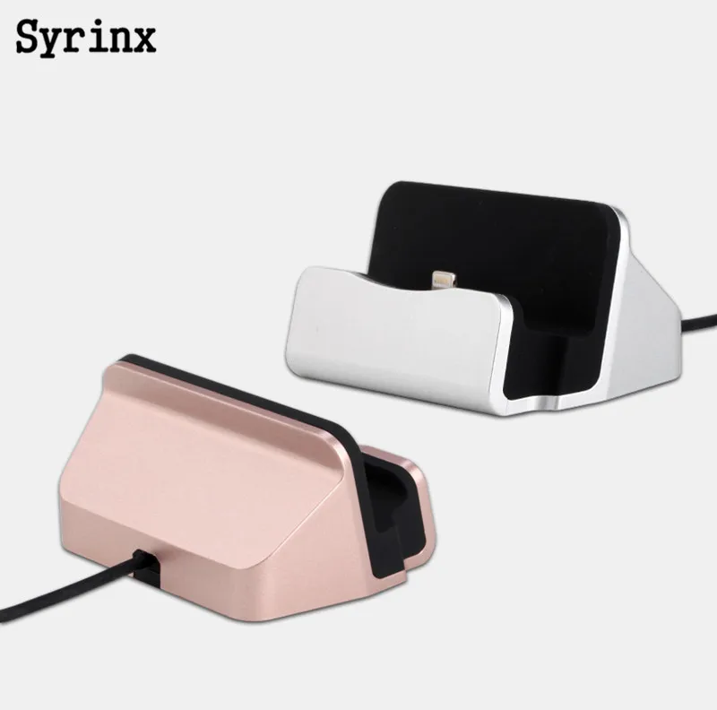 

SYRINX Charging Base Dock Station For iPhone X 8 7 6 USB Cable Sync Cradle Charger Base For Android Type C Samsung Stand Holder