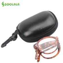 Soolala Для женщин Для мужчин Складные Стекло es w/кожаный чехол карман для чтения Стекло+ 1,0 1,25 1,5 1,75 2,0 2,25 2,5 2,75 3,0 3,5 4,0