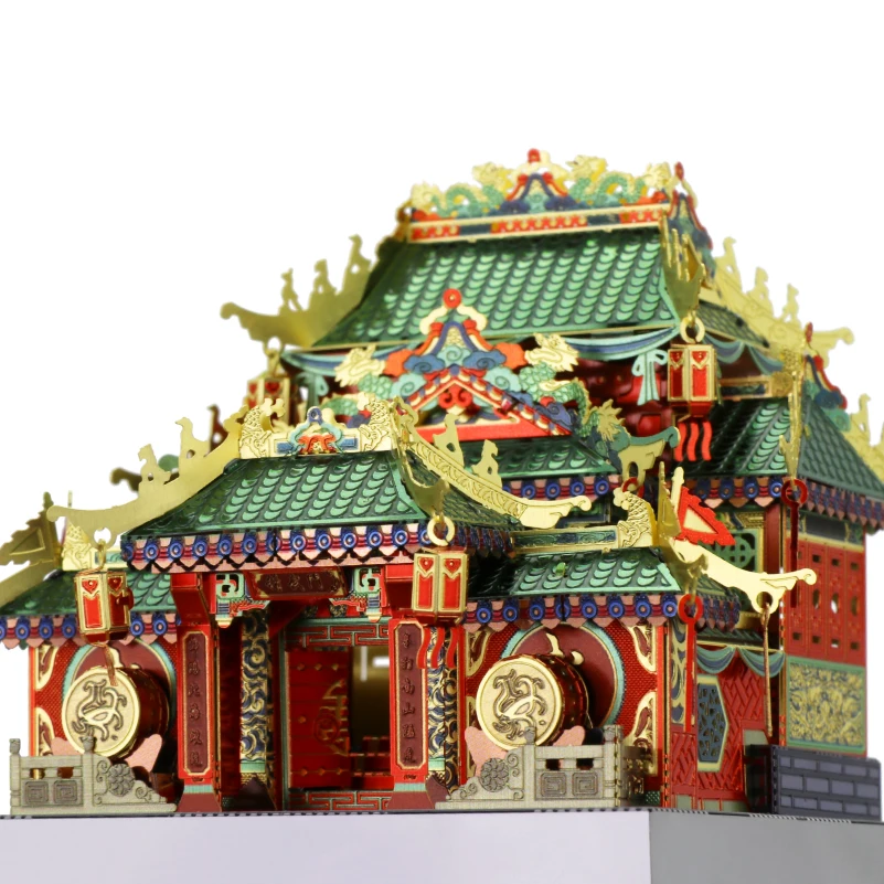MU 3D металлическая головоломка Chinatown building fistoffury светодиодный светильник модель DIY 3D лазерная резка сборка головоломки игрушки подарок для детей