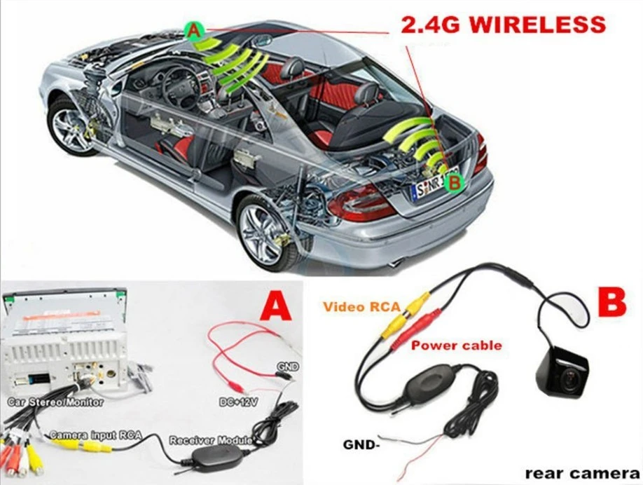 Car Reverse Parking Camera for Mercedes Vito Viano+Wireless Sensor & Receiver