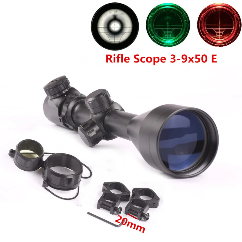 

3-9x50E Red Green Mil-dot Illuminated Air Rifle Airsoft Optics Sight Rifle Hunting Scope Sight Riflescope With 25.4mm Mount