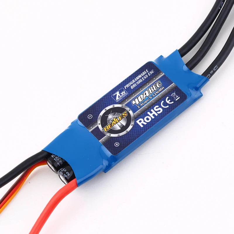 1 шт. новые ZTW подбитой кожи AL 40A ESC 5 V/3A BEC для 400 500 класса с неподвижным крылом