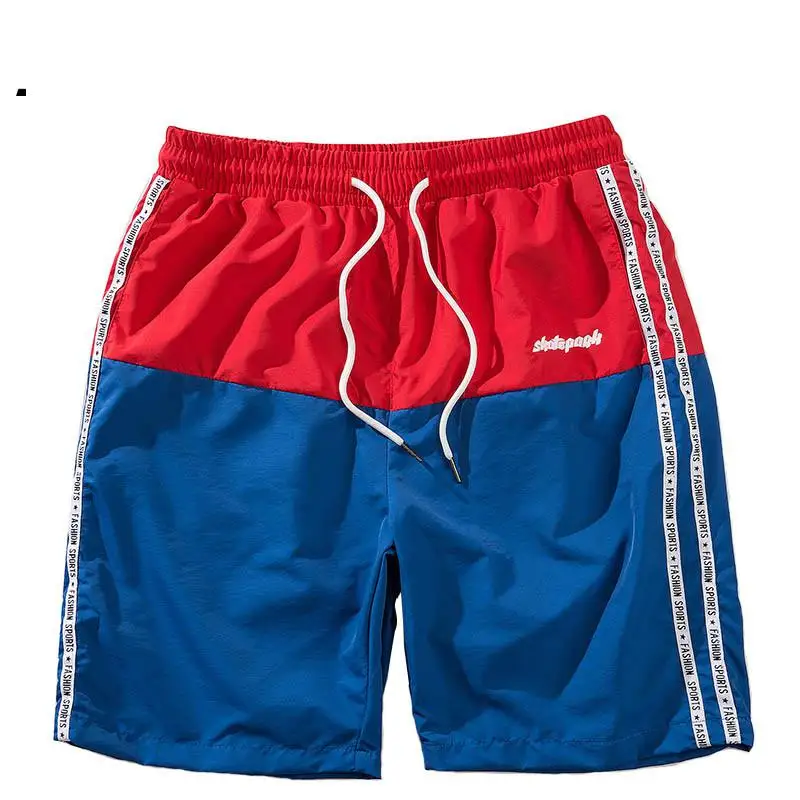 Harajuku Лоскутные короткие мужские мешковатые хип хоп Короткие джоггеры повседневные Боковые Полосатые шорты Уличная эластичная талия трек короткие летние