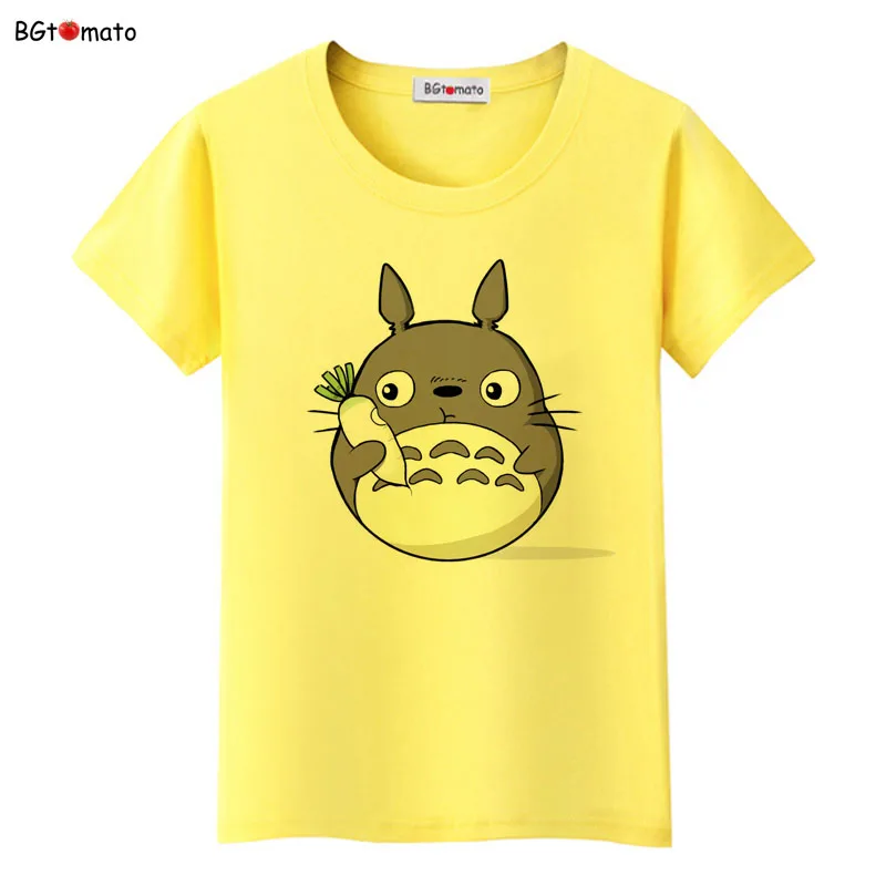 BGtomato знаменитый мультфильм Тоторо футболки для женщин супер милая кошка рубашки