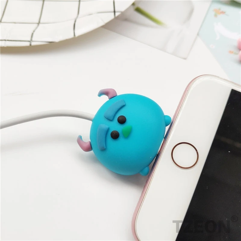 TSUM фигурный кабель протектор для IPhone Lightning type C Micro USB линия данных силиконовая бобина для samsung Xiaomi Huawei, OPPO - Цвет: Sullivan