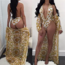 Сексуальный купальник, Женский цельный купальник, накидка, бразильский купальник с глубоким v-образным вырезом, боди, монокини, купальник