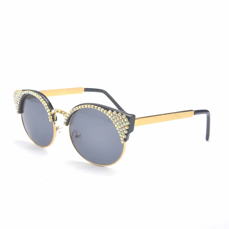 MINCL/кристалл кошка солнцезащитные очки для женщин алмаз солнцезащитные очки Дамская мода уникальные вечерние очки UV400 FML