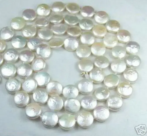 

wholesale 12MM White Coin Pearl Jewelry Gorgeous Necklace 30" AA