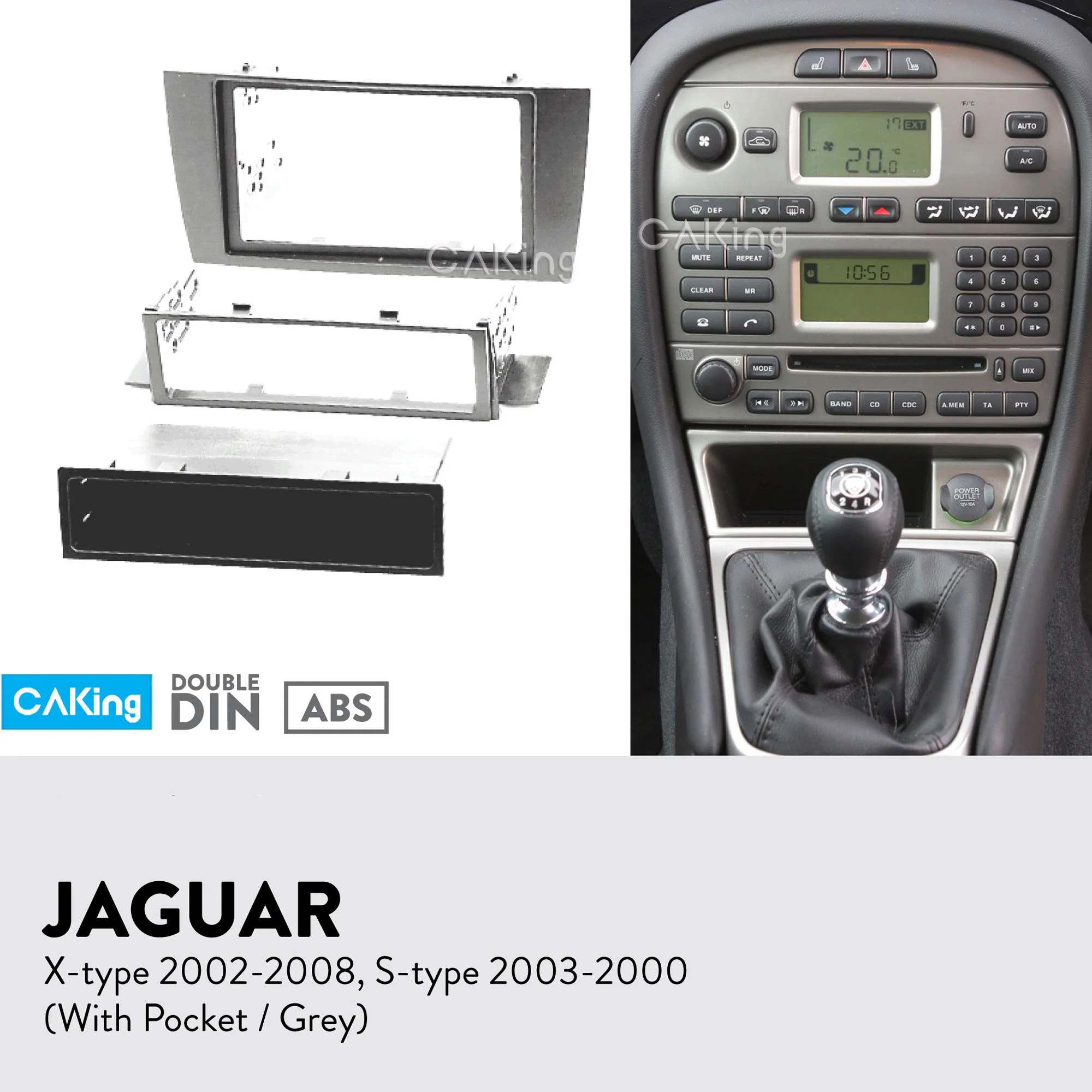 Автомобильная Радио панель для JAGUAR X-type 2002-2008, S-type 2003-2008(серый) приборная пластина крышка адаптера рамка консоль