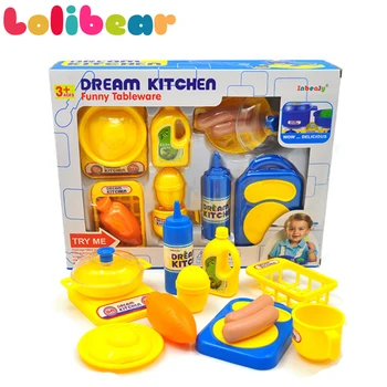 

13pcs/set Kids Kitchen Play Set Simulation Plastic Tableware Cutting Cooking Set Pretend Play Kitchen Food Gifts Indoor Toys