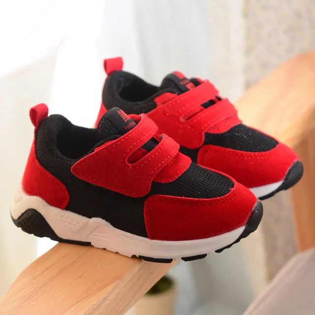 Детская брендовая спортивная обувь для мальчиков и девочек; качественные кожаные кроссовки для детей; модные детские кроссовки - Цвет: Красный