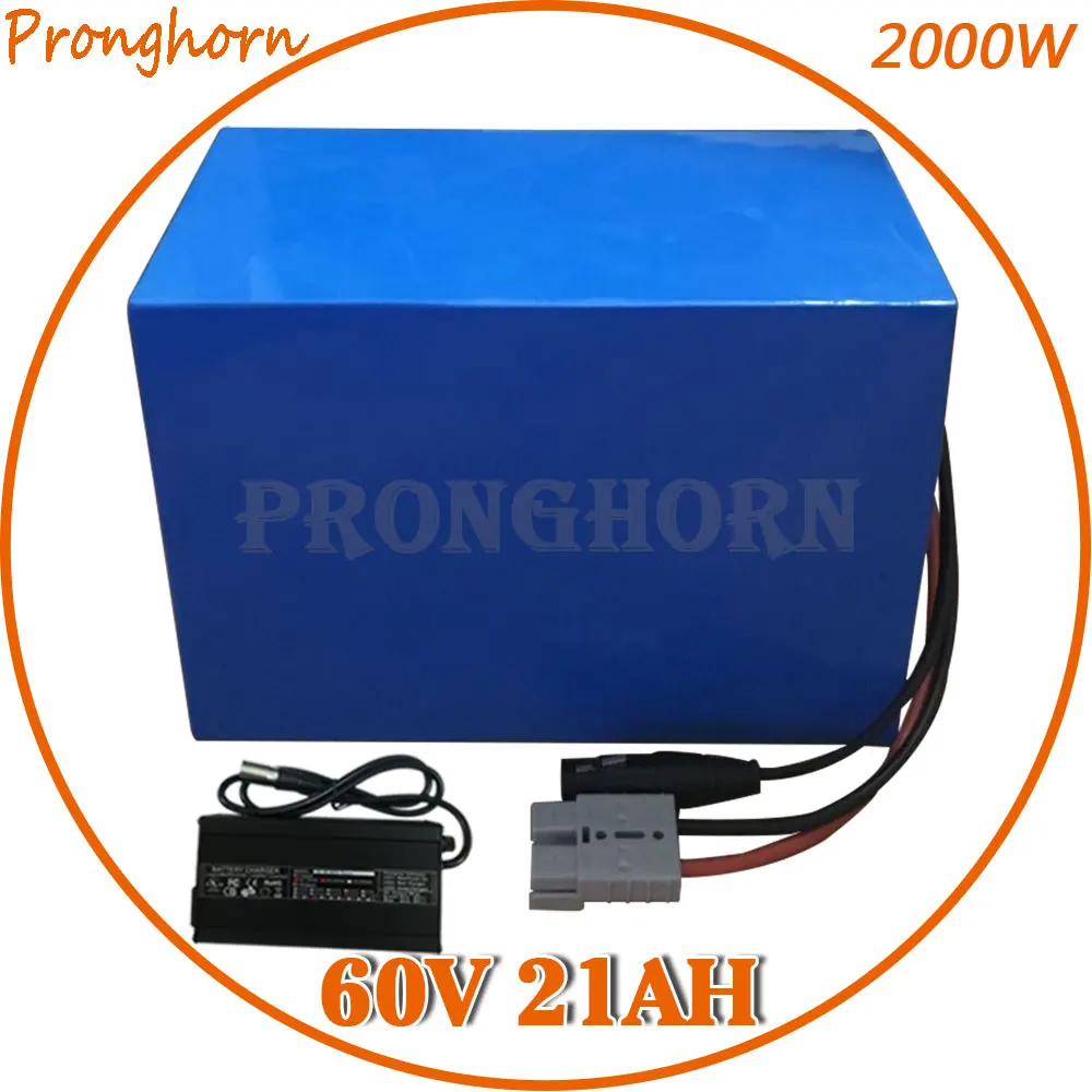 Top EU US No Tax 60V 2000W Lithium battery 60V 20AH Electric Bike Battery 60V 21AH scooter Battery use 3.7V 2600mah Cell 5A Charger 0