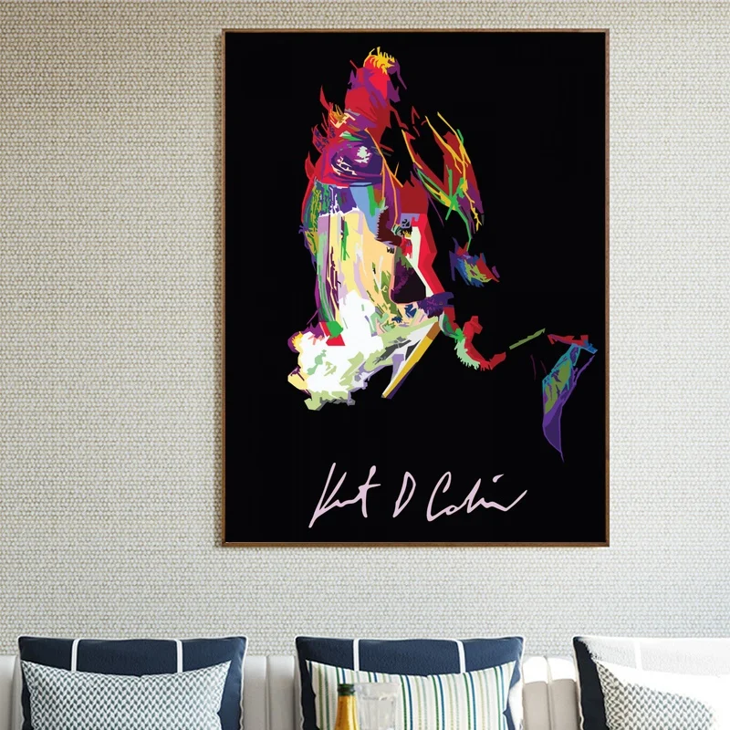 

Kurt Cobain Music Star Art Canvas Poster Wall Pictures for Living Room