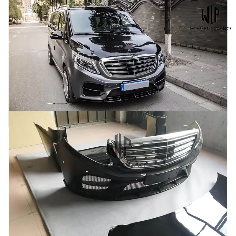 

High quality FRP Front Rear bumper Grille Bonnet Engine hood For Merceders-Benz Weiting V Class 250 260 Maybach style