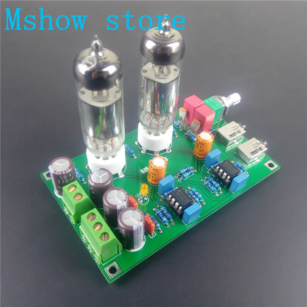 Mshow Class A 6J5 Vacuum Tube Preamp Preamplifier HIFI Headphone Amplifier Stereo audio assembled board and tested Mshow Class A 6J5 Vacuum Tube Preamp Preamplifier HIFI Headphone Amplifier Stereo audio assembled board and tested