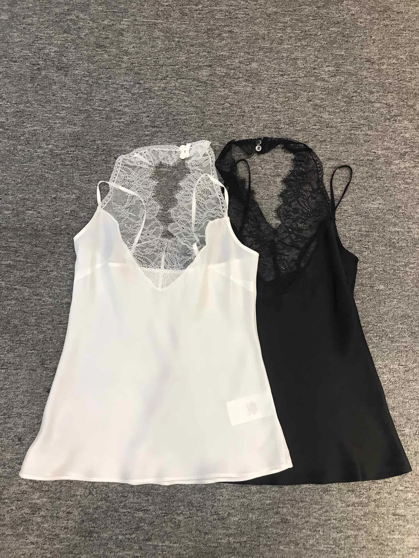 

summer new women lace patchworksilk halter vest tops 2 color ddxgz2