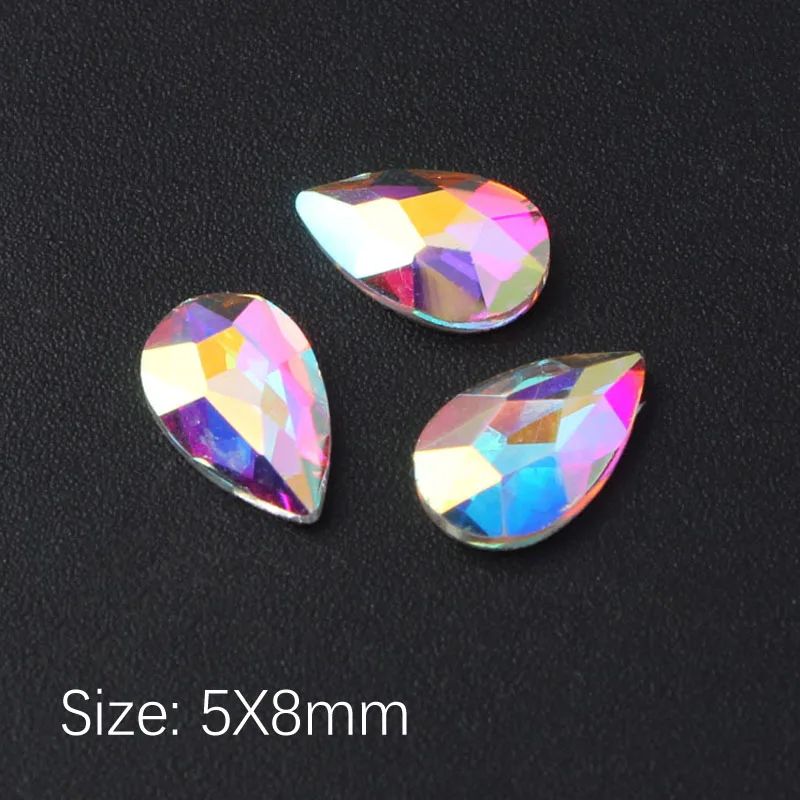 Лучшие продажи кристалл AB 3D дизайн ногтей Стразы необычной формы кристаллы и камни для DIY художественное оформление ногтей - Цвет: New Drop 5X8mm