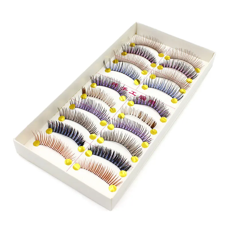 10 пар/компл. разные цвета ресница ручной работы цветные накладные ресницы для