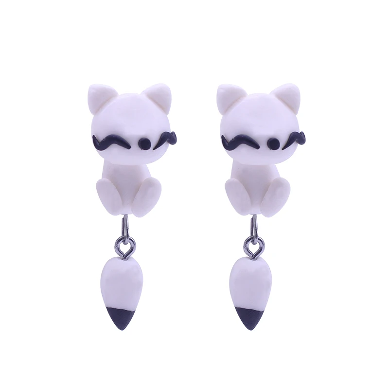 Handmade-Fox-Polymer-Clay-Earrings-Cartoon-Fox-Earings-DIY-4Colors-Cute-Animal-Stud-Earrings-For-Women