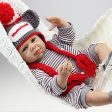 55 см реальный сенсорный силиконовый реборн мальчик кукла игрушка куклы для младенцев играть в дом раннее образование игрушка подарок на день рождения